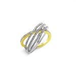 White and Yellow Gold Wrap Diamond Ring 